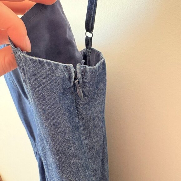 Lauren Conrad Chambray Skater Bustier Sweetheart Dress Blue Size 6 - Picture 5 of 7